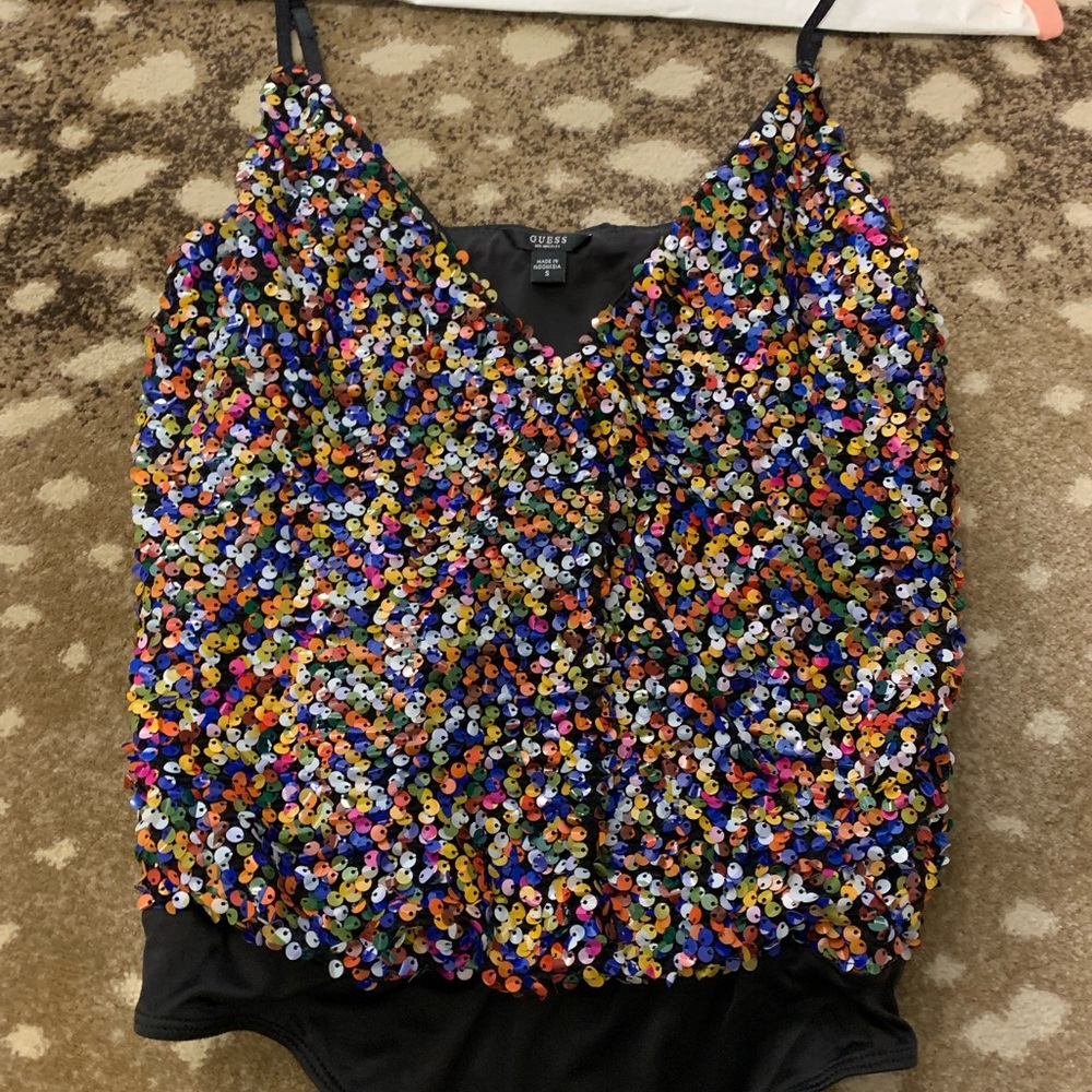 Guess sequined bodysuit, size small